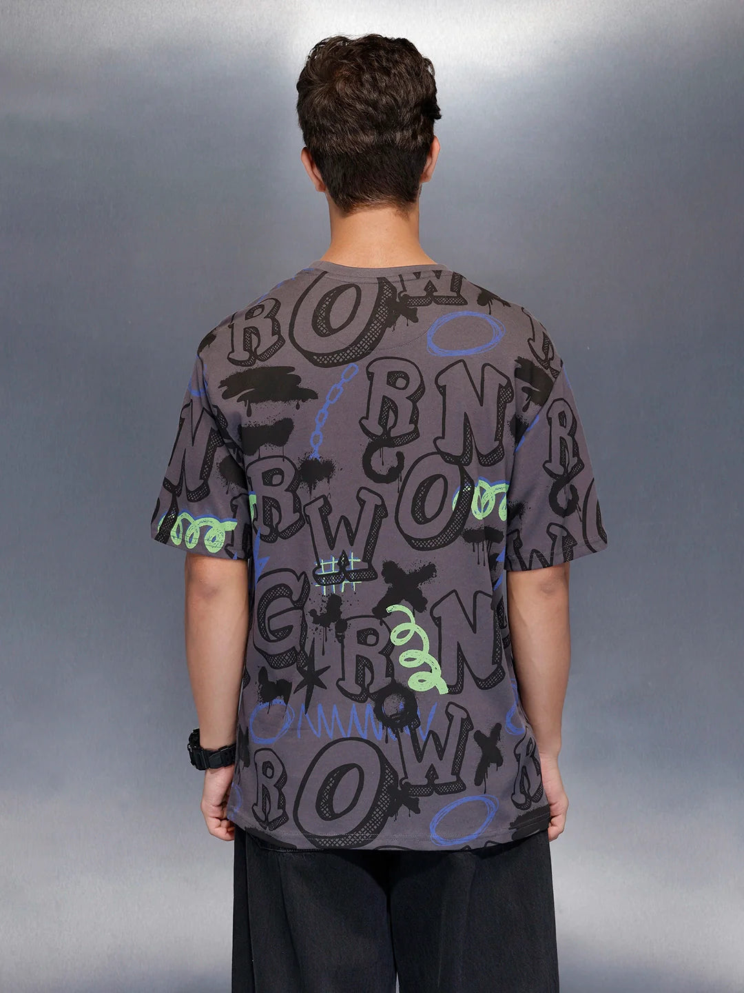 Graphic oversized tee | Charcoal