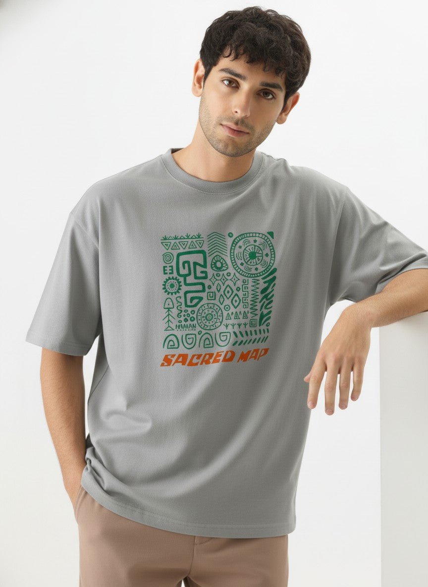 Men Oversized Cotton Tribal T-Shirt