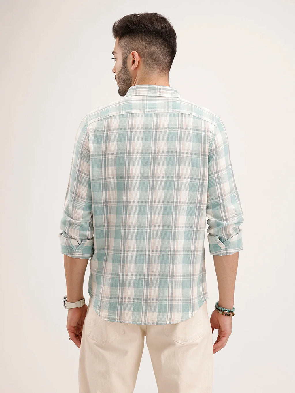 Regular Fit Checkered Shirt | Green