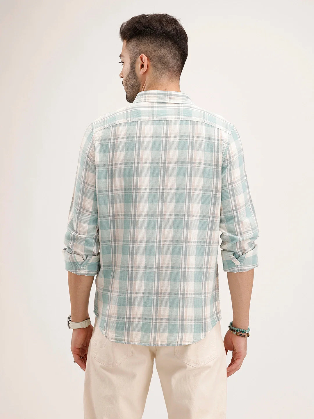 Regular Fit Checkered Shirt | Green