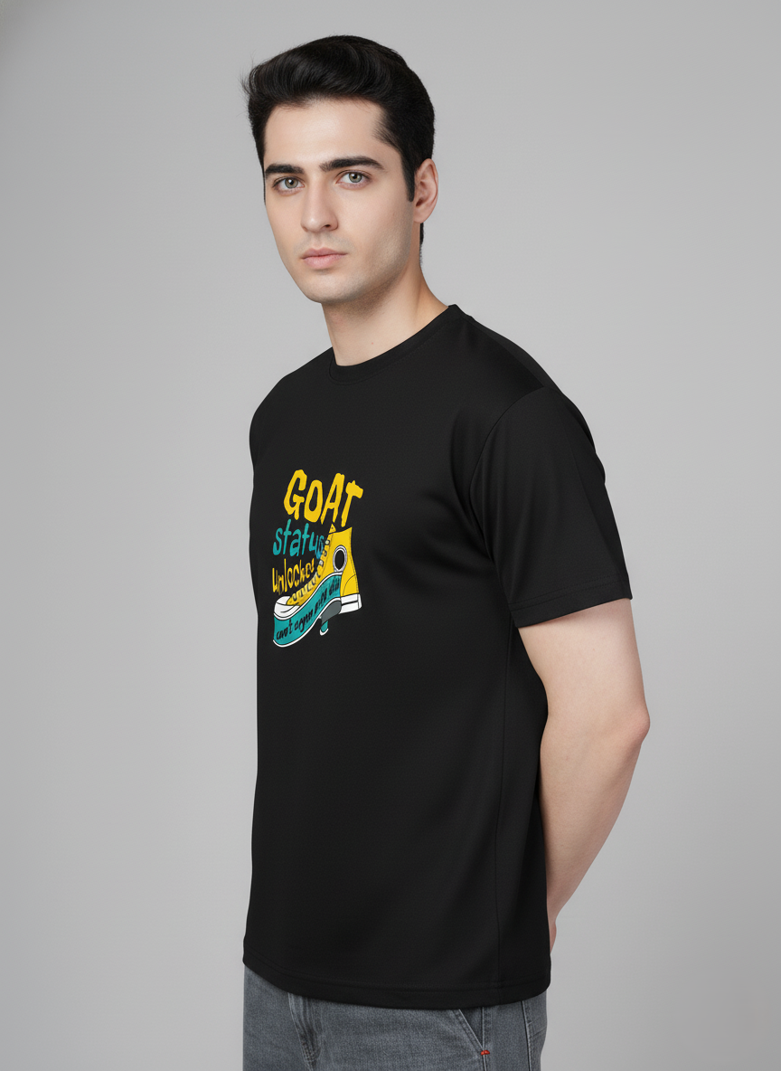 Men Cotton Black Printed Tshirt