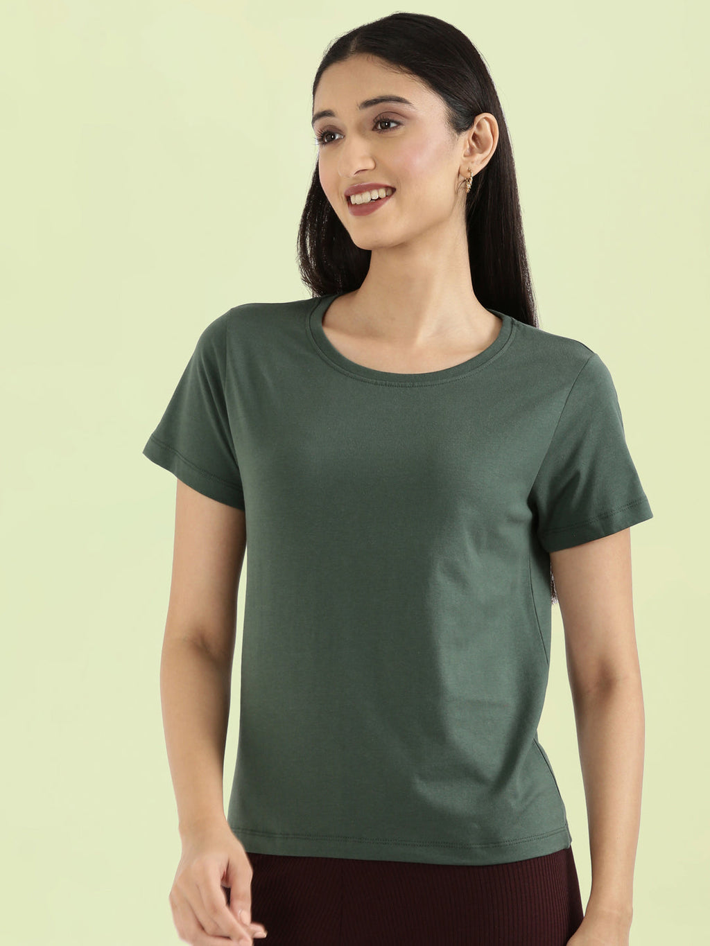 Cotton Jersey Crew Neck Slim Fit T-Shirt