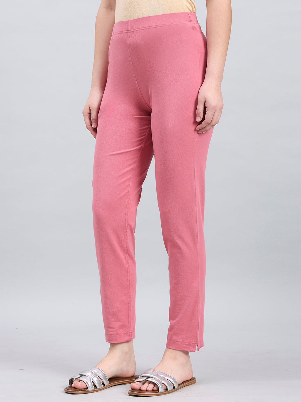 Blush Pink Cotton Stretch Kurti pants