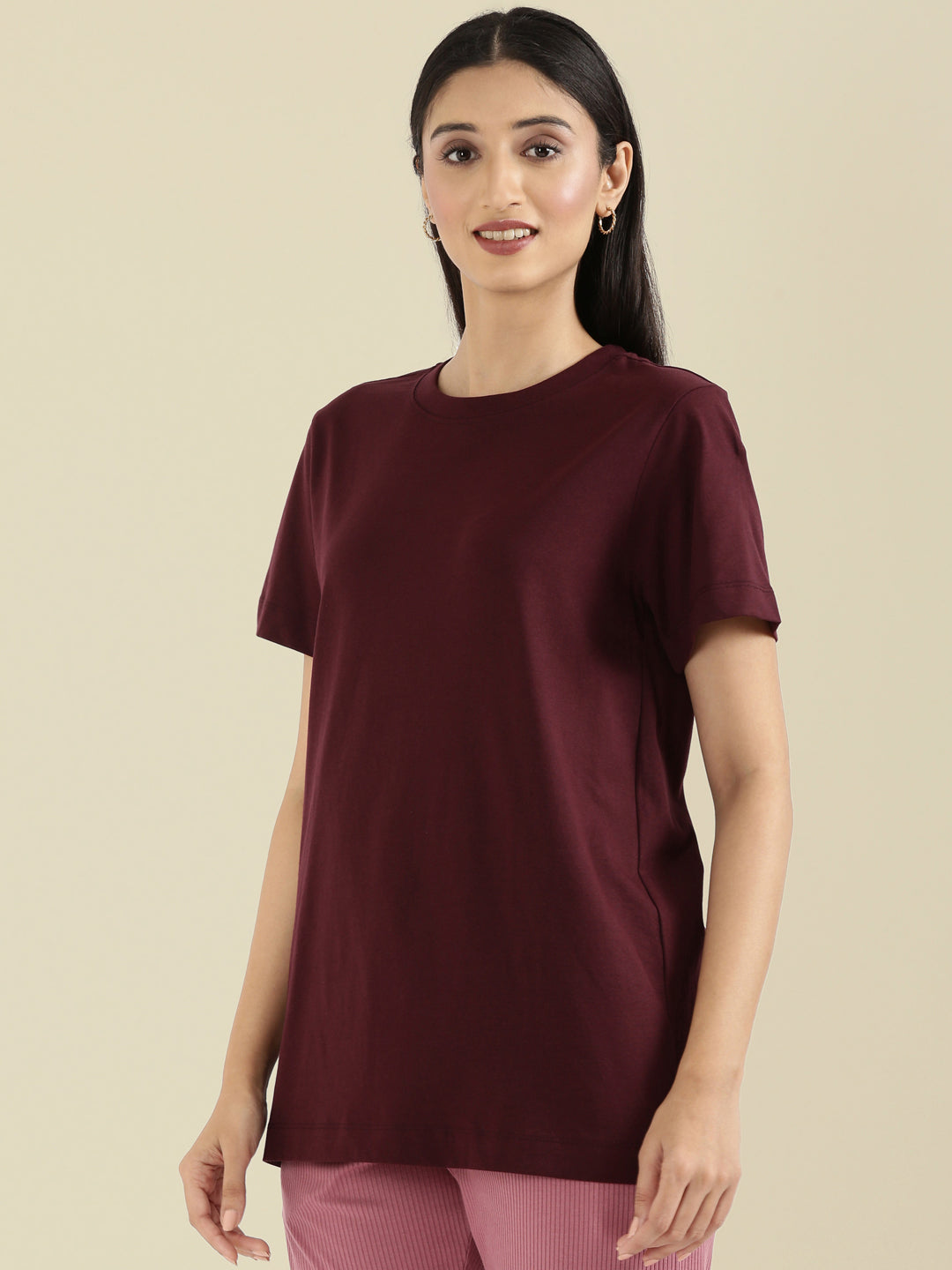 Cotton Jersey Crew Neck Regular Long T-Shirt