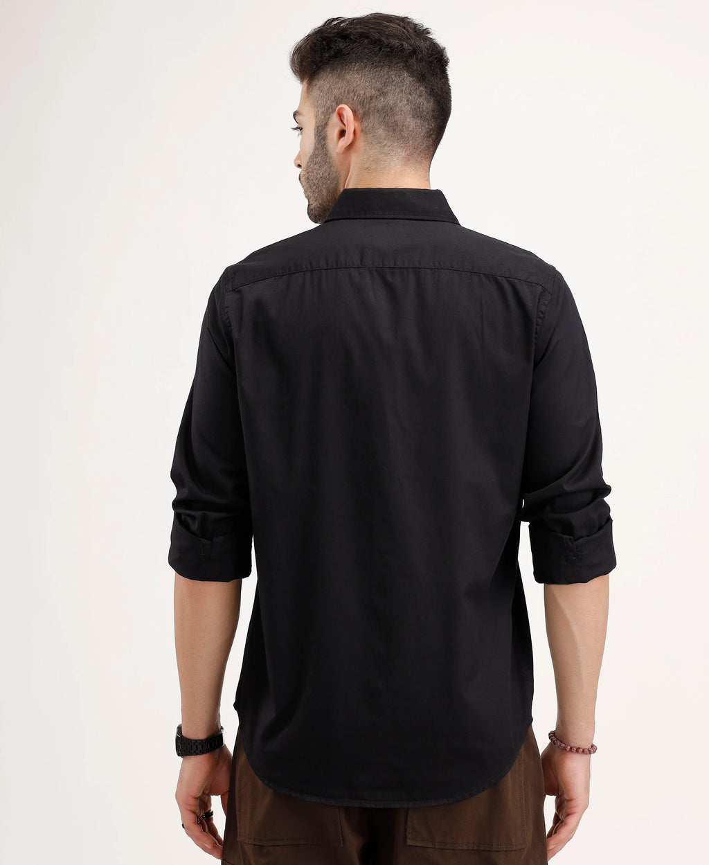 Slim Fit Placement Printed Shirt | Black