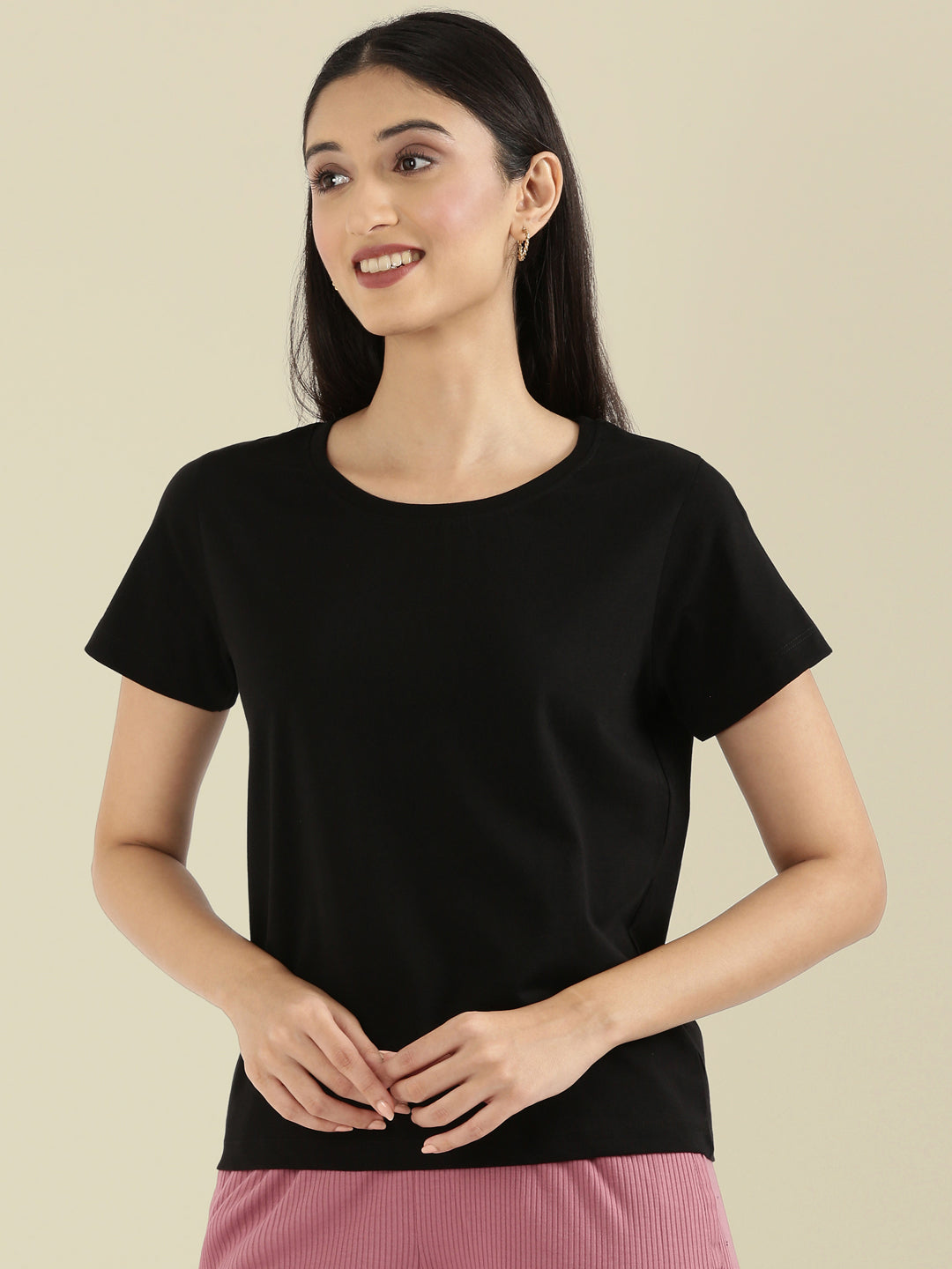 Cotton Jersey Crew Neck Slim Fit T-Shirt