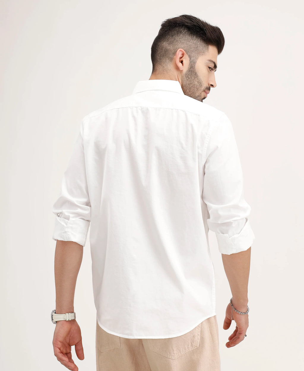 Slim Fit Placement Printed Shirt | White
