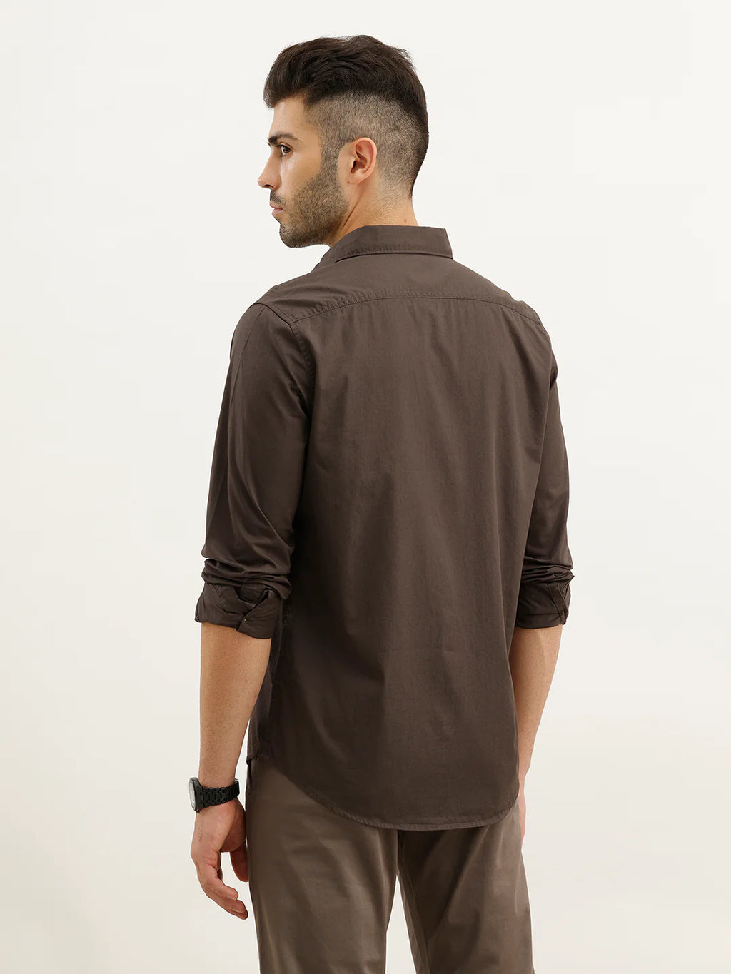 Solid Regular Fit Shirt | Dark Grey