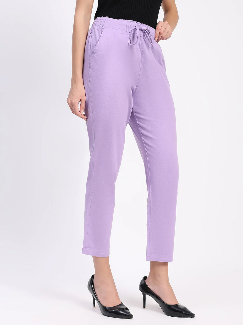 Lilac Cotton Ankle Length Lower