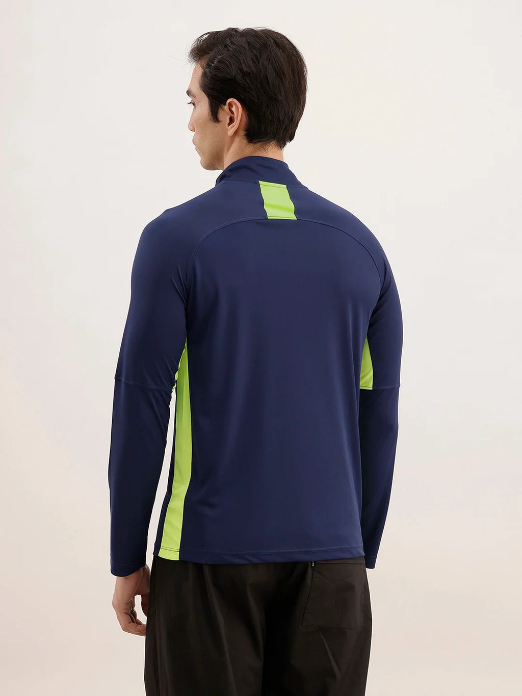 Slim Fit Full Sleeve Active T-Shirt | Navy Blue