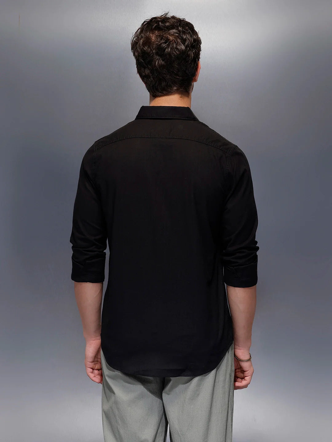 Men's Casual Slim Fit Shirt   |  Black
