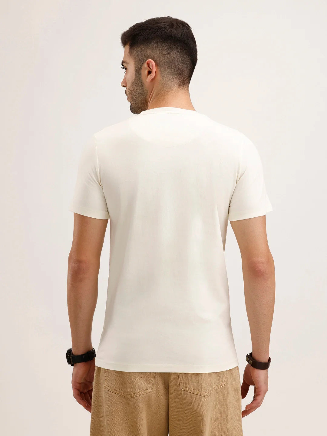 Slim Fit Placement Printed T-Shirt | Off White
