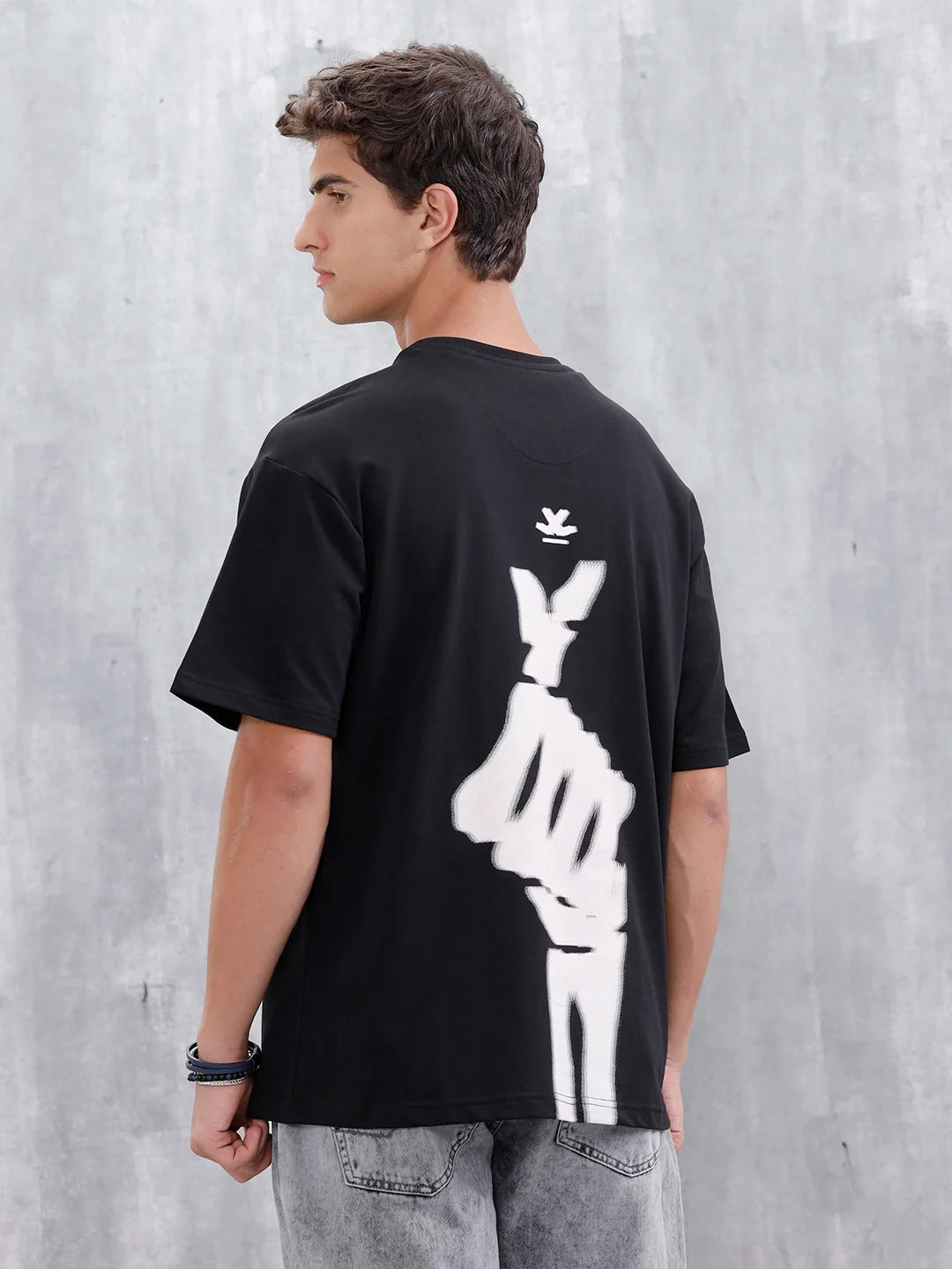Oversized Skeletal Graphic T-Shirt | Black