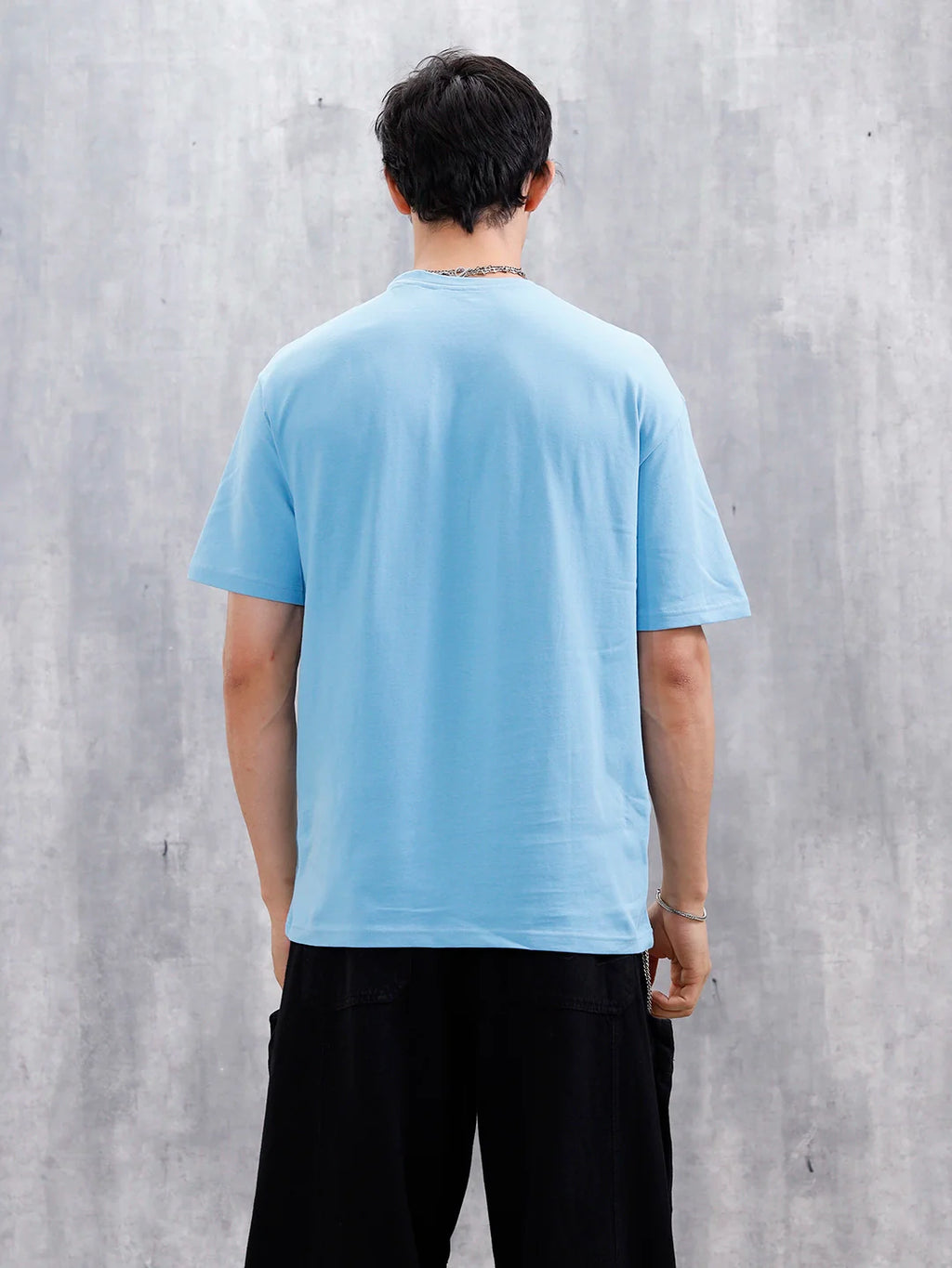 Wrogn Men’s Oversized Graphic Print T-Shirt | Blue