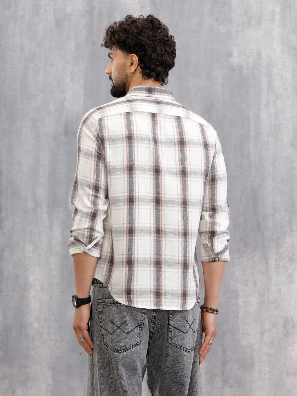 Dobby Textured Shirt In Slim Fit | White