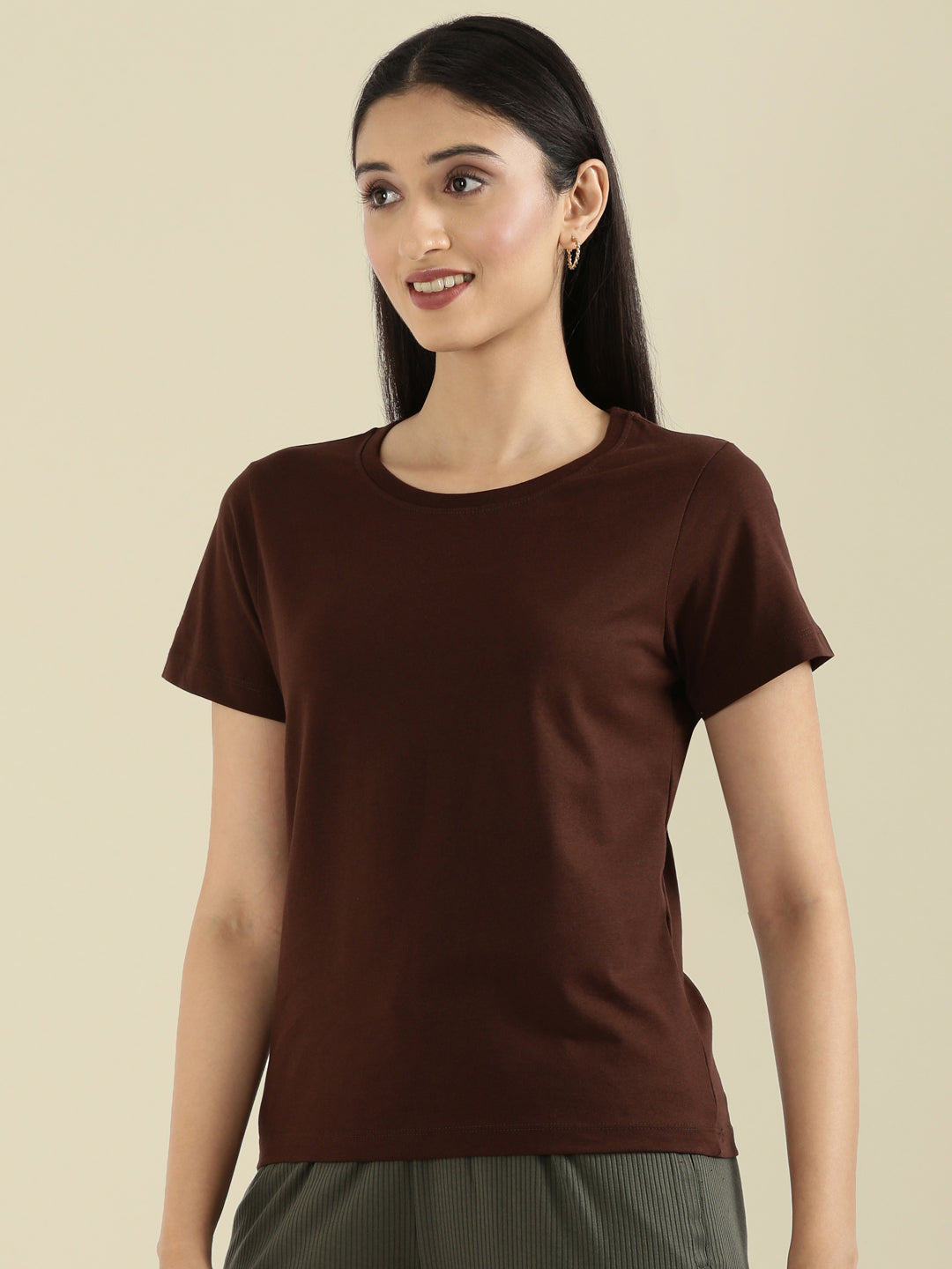 Cotton Jersey Crew Neck Slim Fit T-Shirt