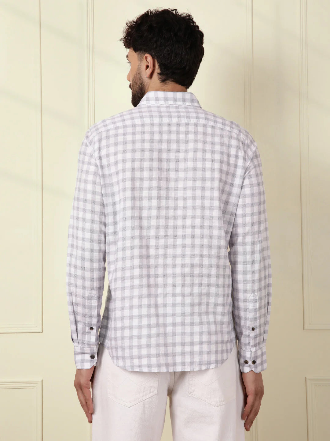 Textured Dobby Cotton Shirt | Grey