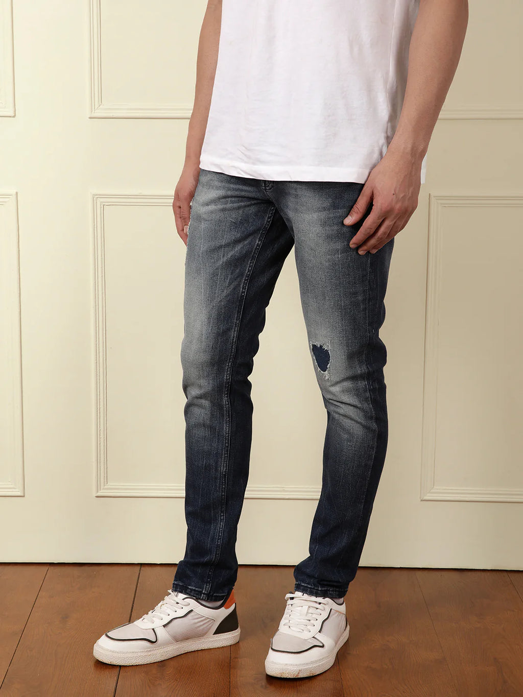 Acid Washed Patched Jeans