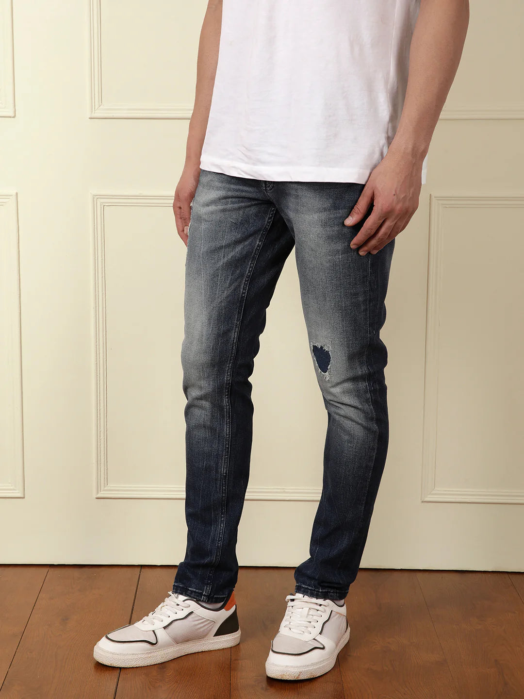 Acid Washed Patched Jeans