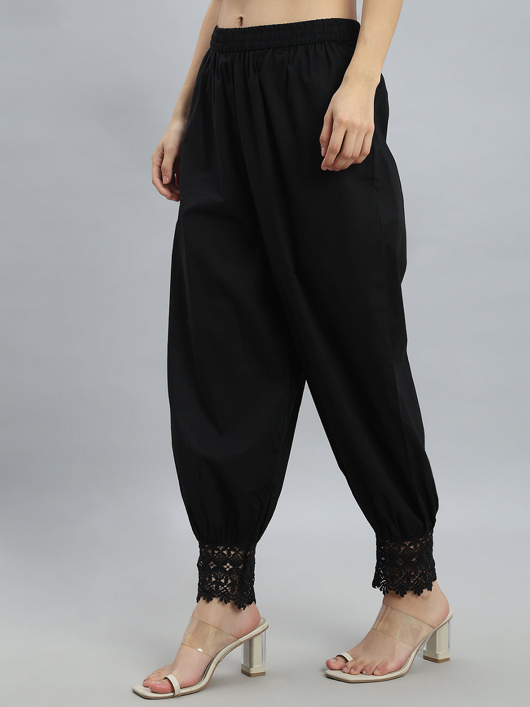 Black Embroidered Lace Salwar