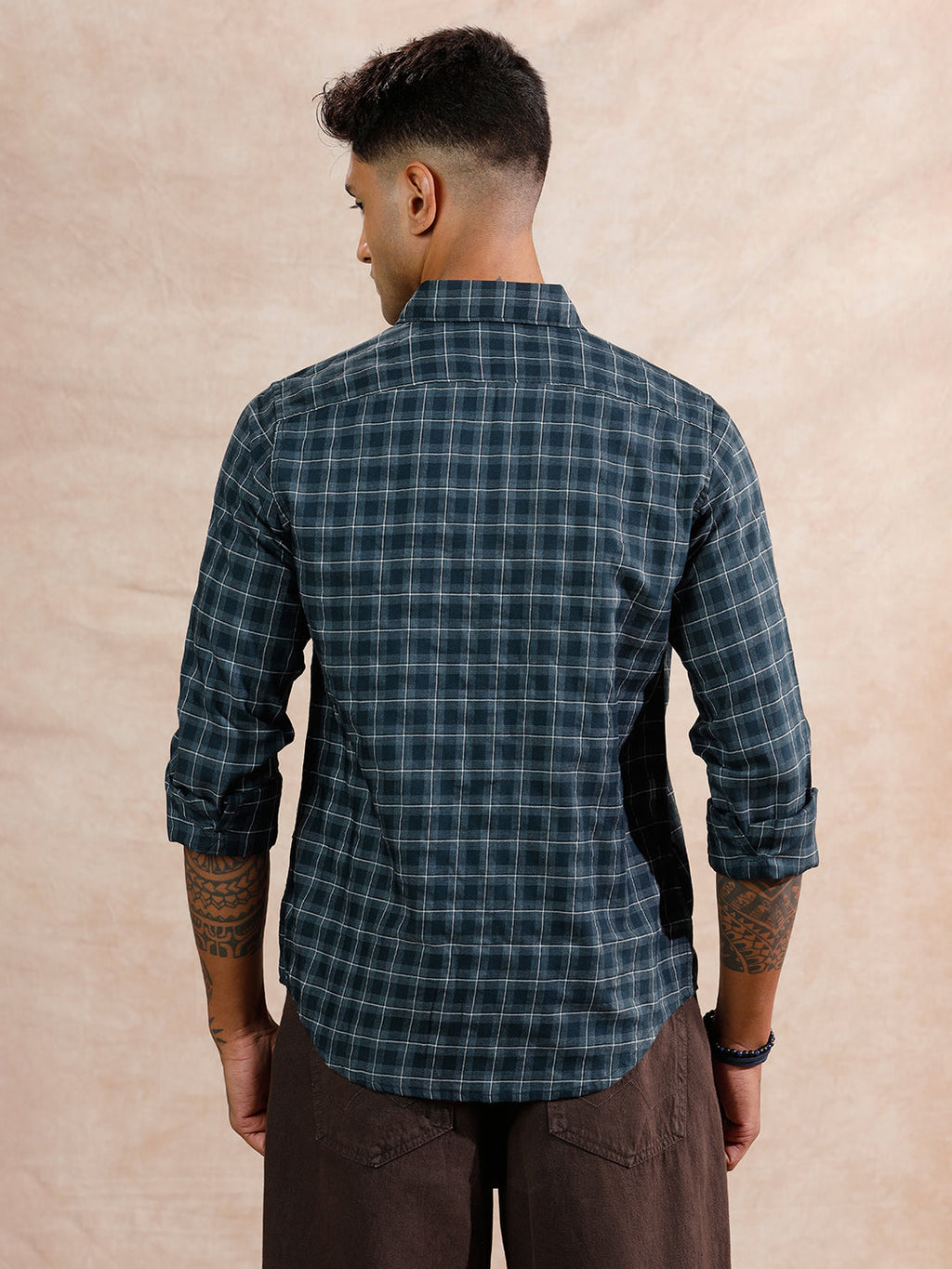 Micro Checks Regular Fit Shirt | Dark Grey