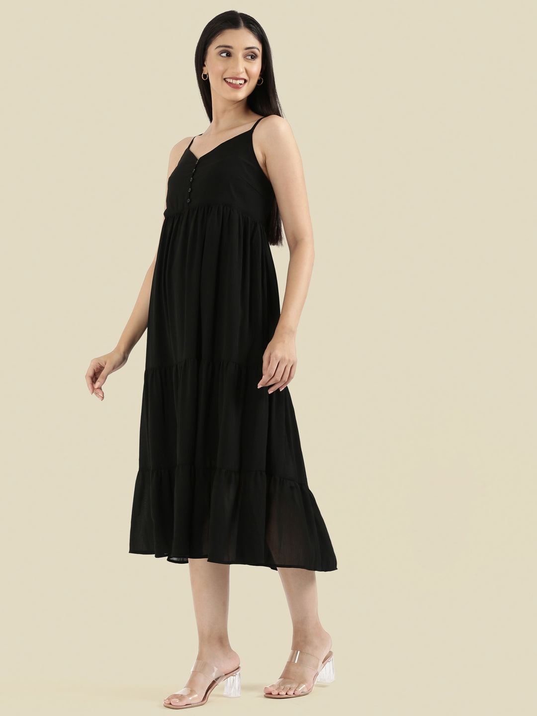 Georgette V-Neck Slip Dress