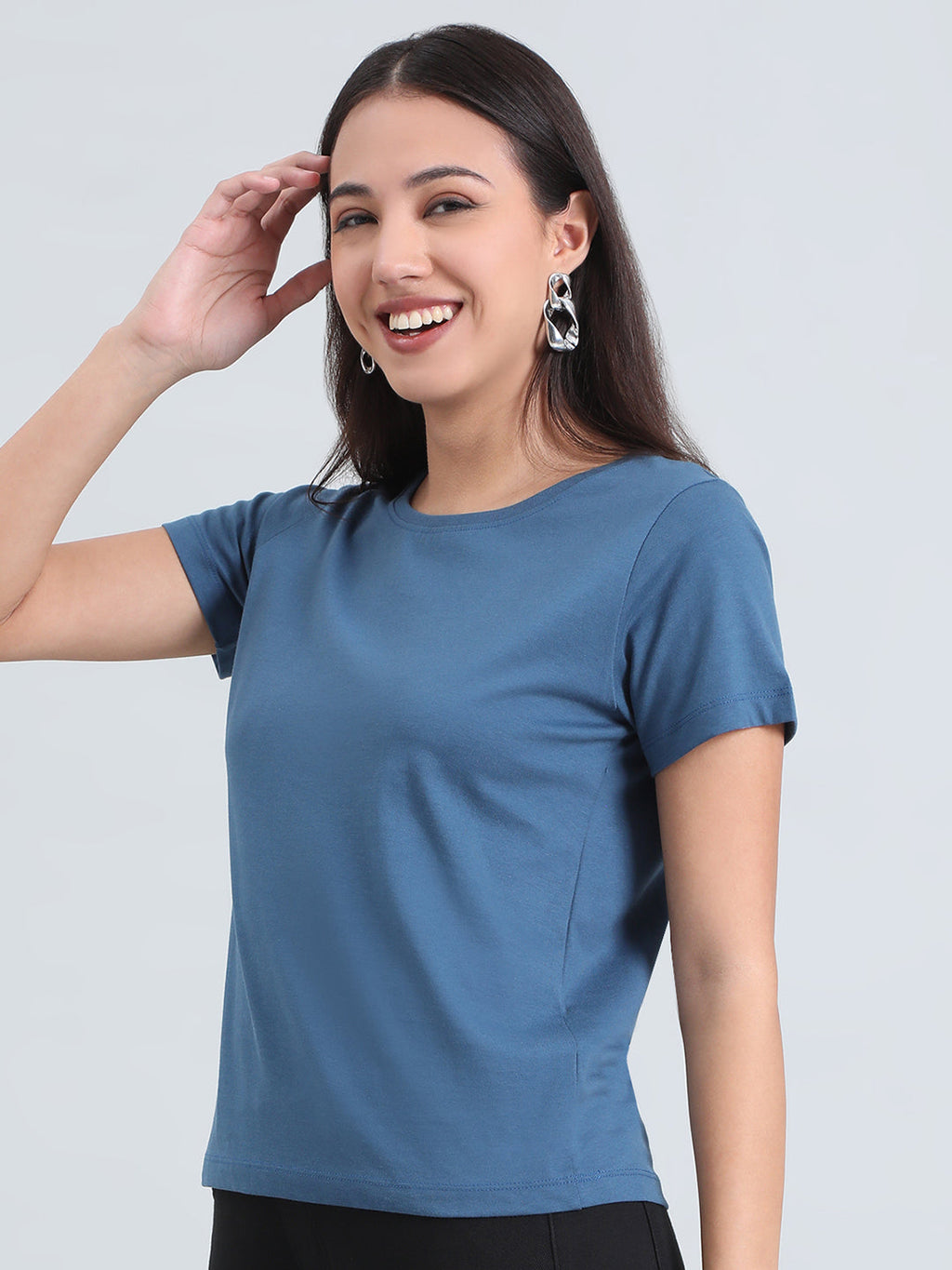 Cotton Jersey Crew Neck Slim Fit T-Shirt