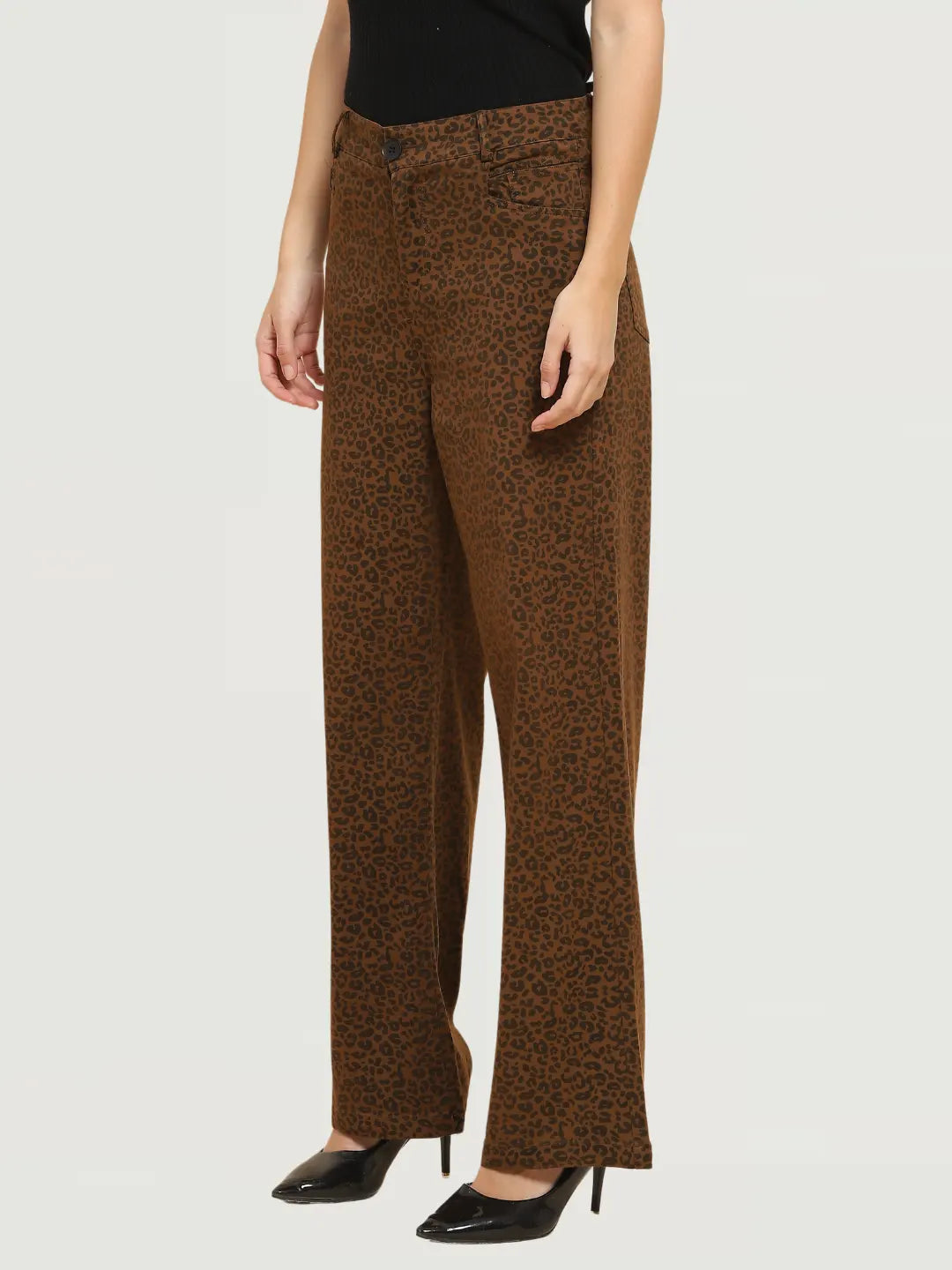 Animal Print Loose Fit Trouser