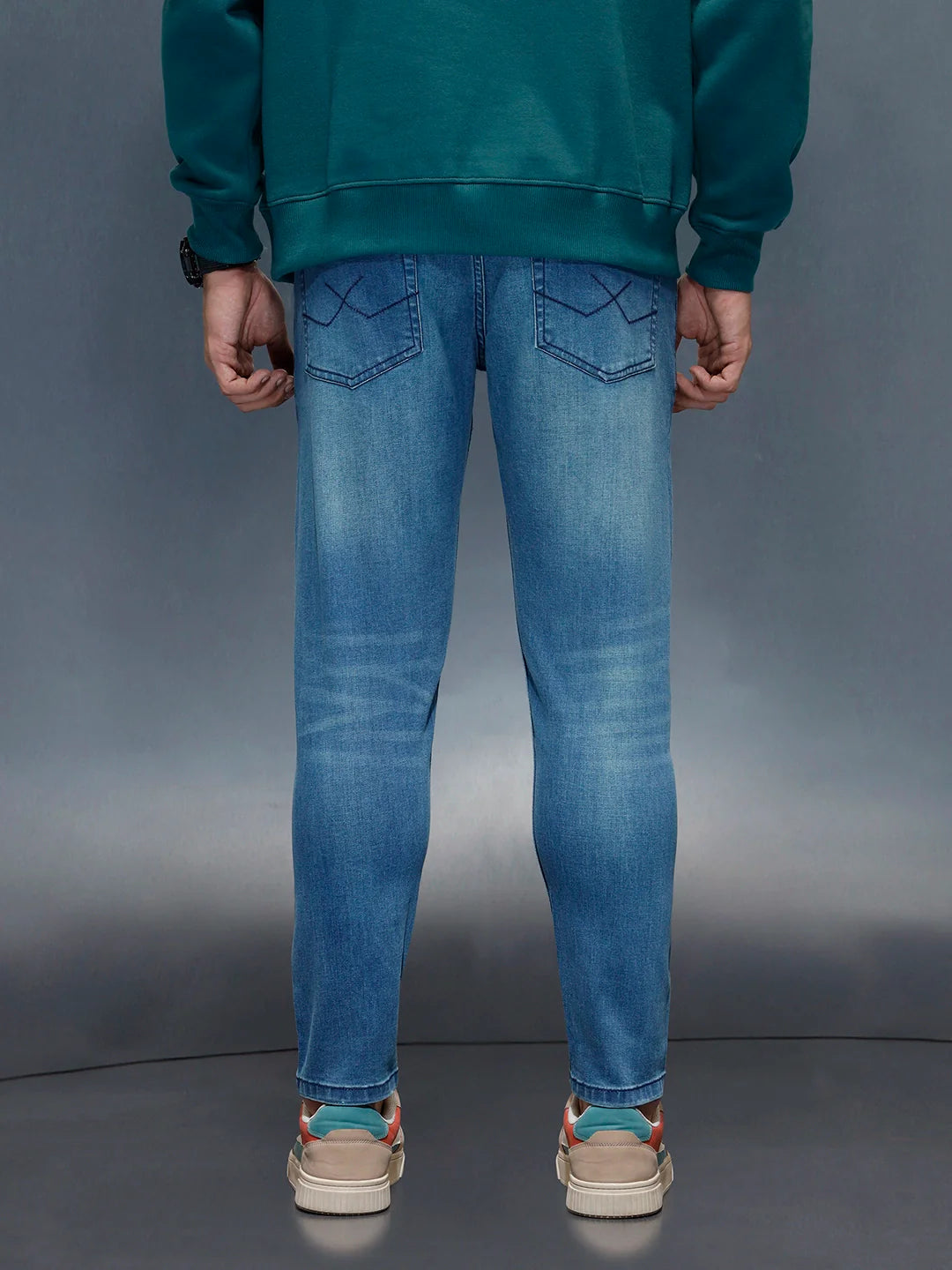 Men's Casual Skinny Crop Fit Jeans | Blue