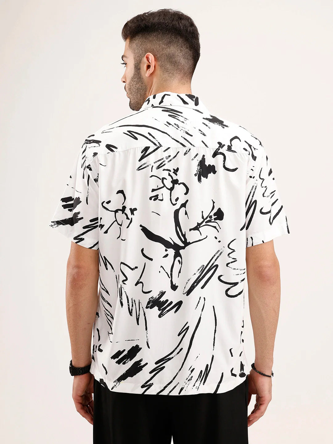 Resort Collar AOP Shirt | White