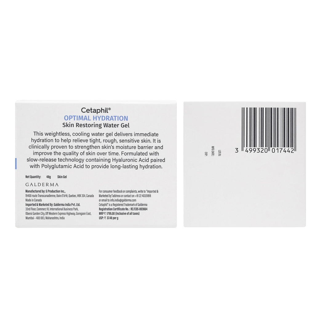 Cetaphil Optimal Hydration Restoring Water Gel 48 g