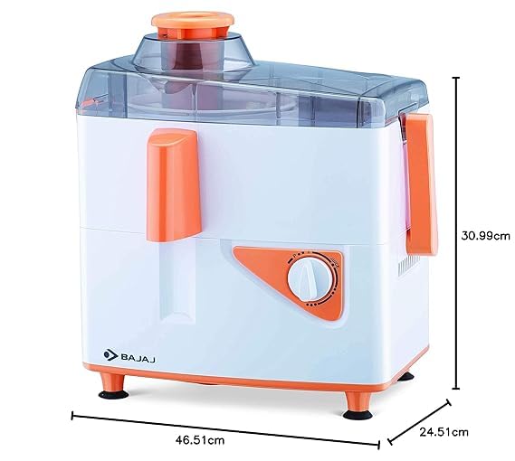 Bajaj Neo JX4 450-Watt Juicer Mixer Grinder with 2 Jars (White/Orange)