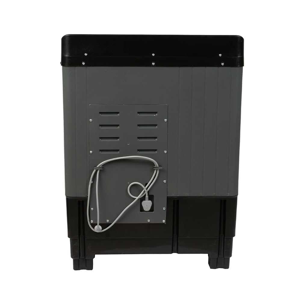 Midea Washing Machine Semi Automatic 7.5KG Glass Lid Black Grey (open Box Like New)