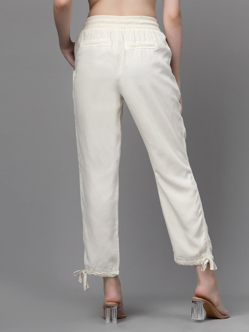Cream Cotton Solid Lower