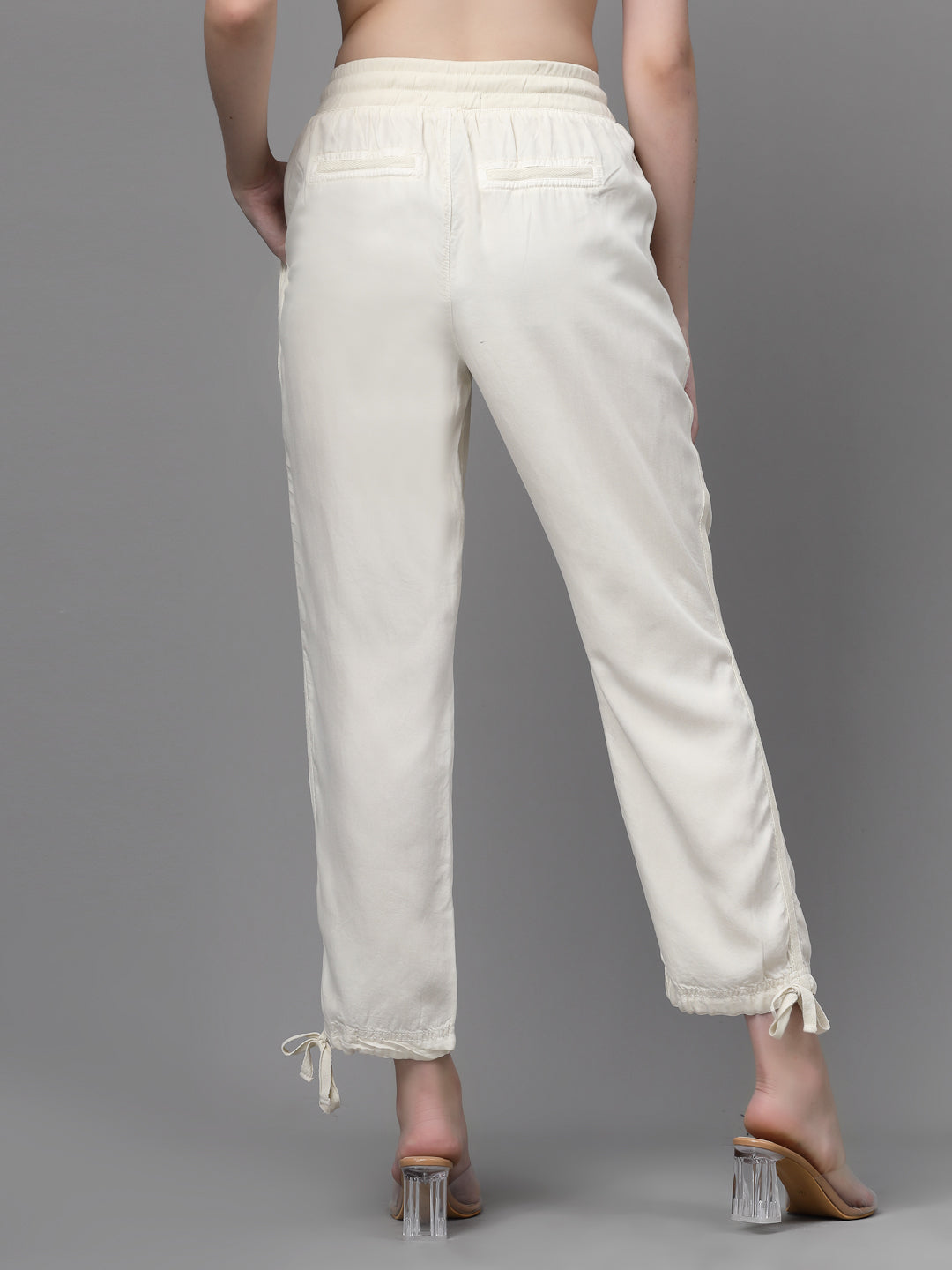 Cream Cotton Solid Lower