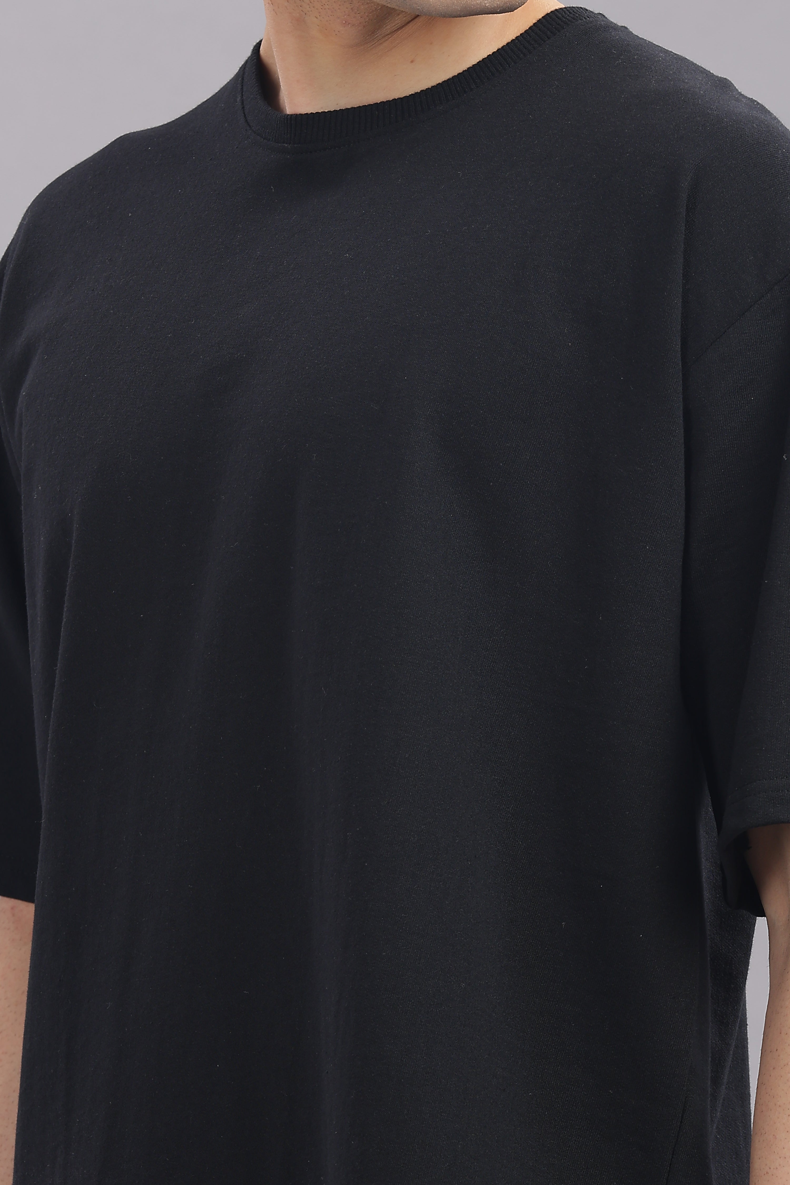 Men Black Cotton Oversized T-Shirt