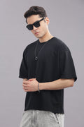 Men Black Cotton Oversized T-Shirt