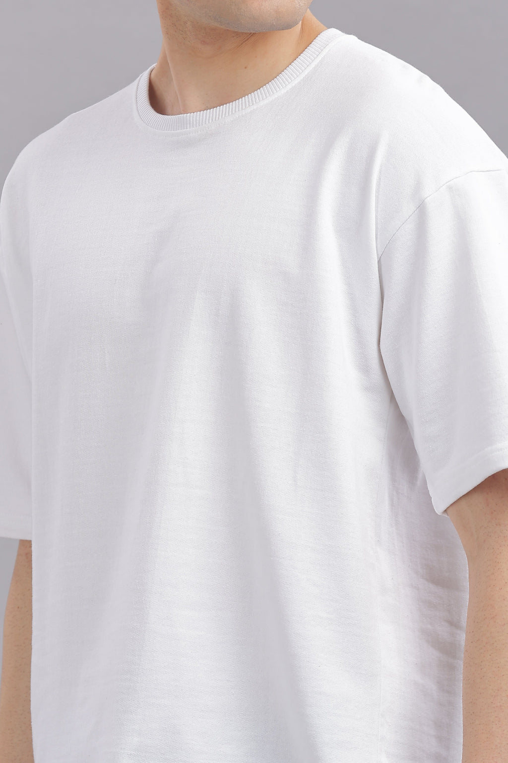 Men White Cotton Oversized T-Shirt