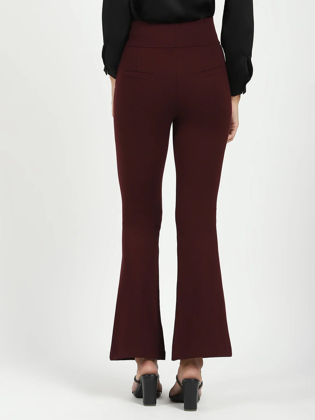 Burgundy Stretchable Bootcut Trouser