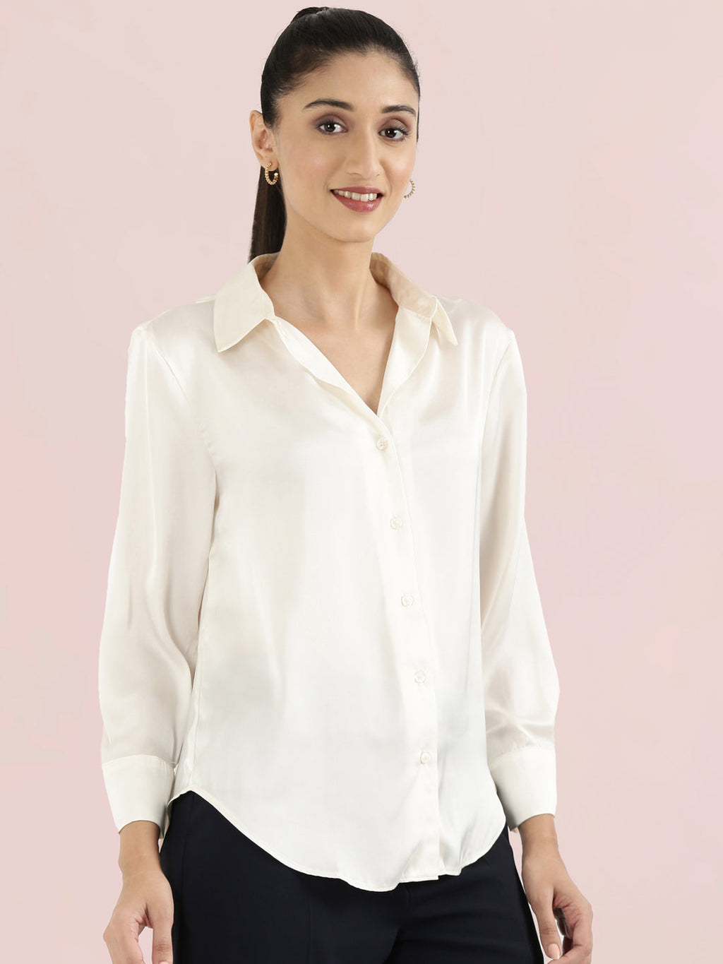 Satin Classic Collar Shirt