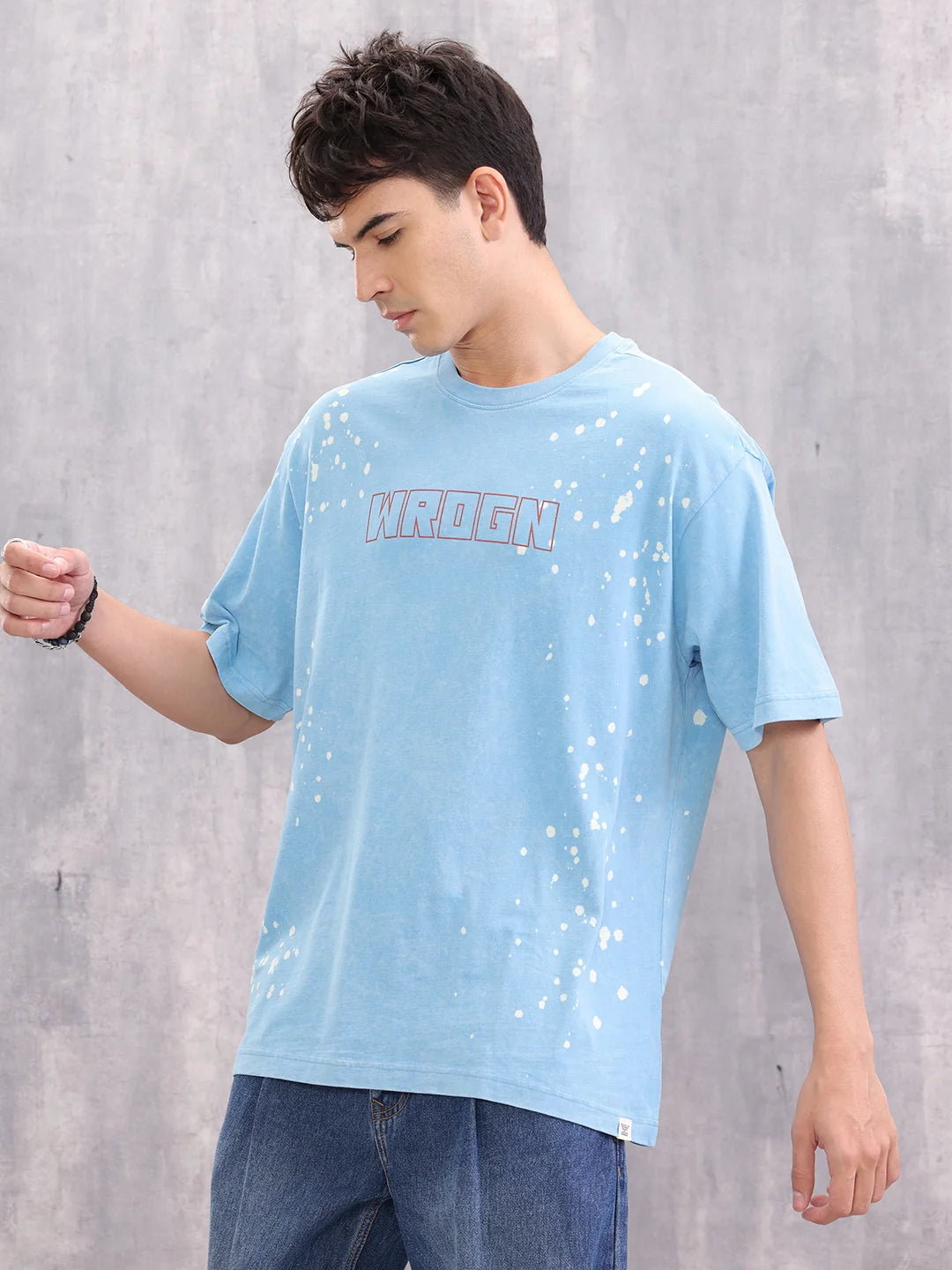 Retro Washed Effect Oversized Fit T-shirt | Blue