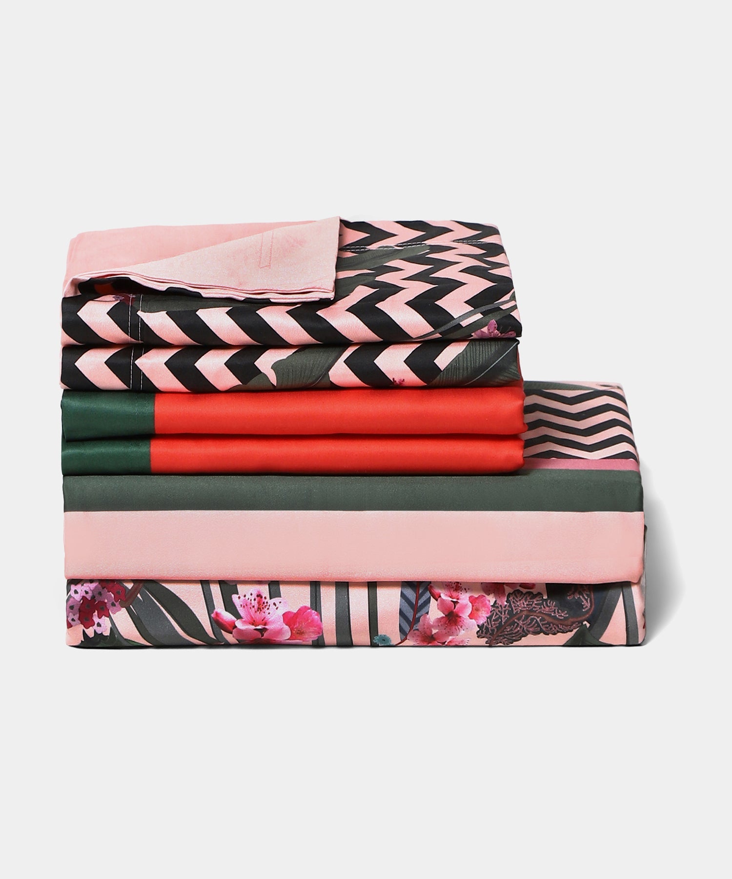 Shivan & Narresh King Bedsheet Set, Palmera |400TC Cotton|4 pillow covers