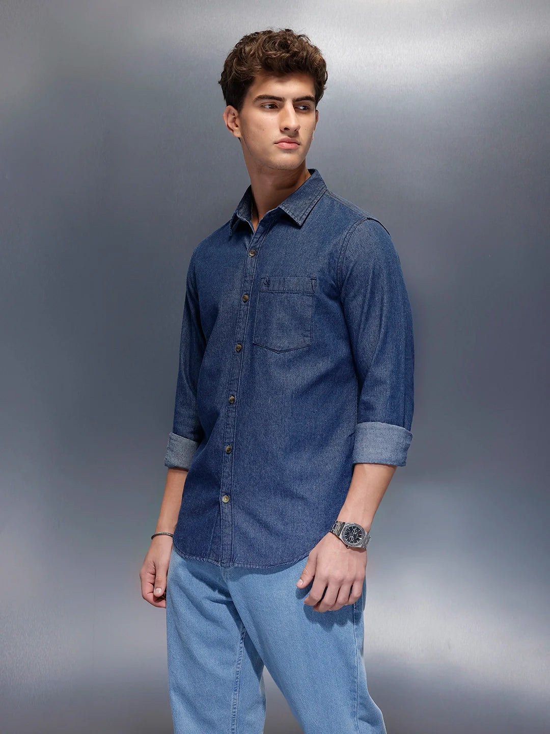 Men's Casual Slim Fit Shirt  | Blue