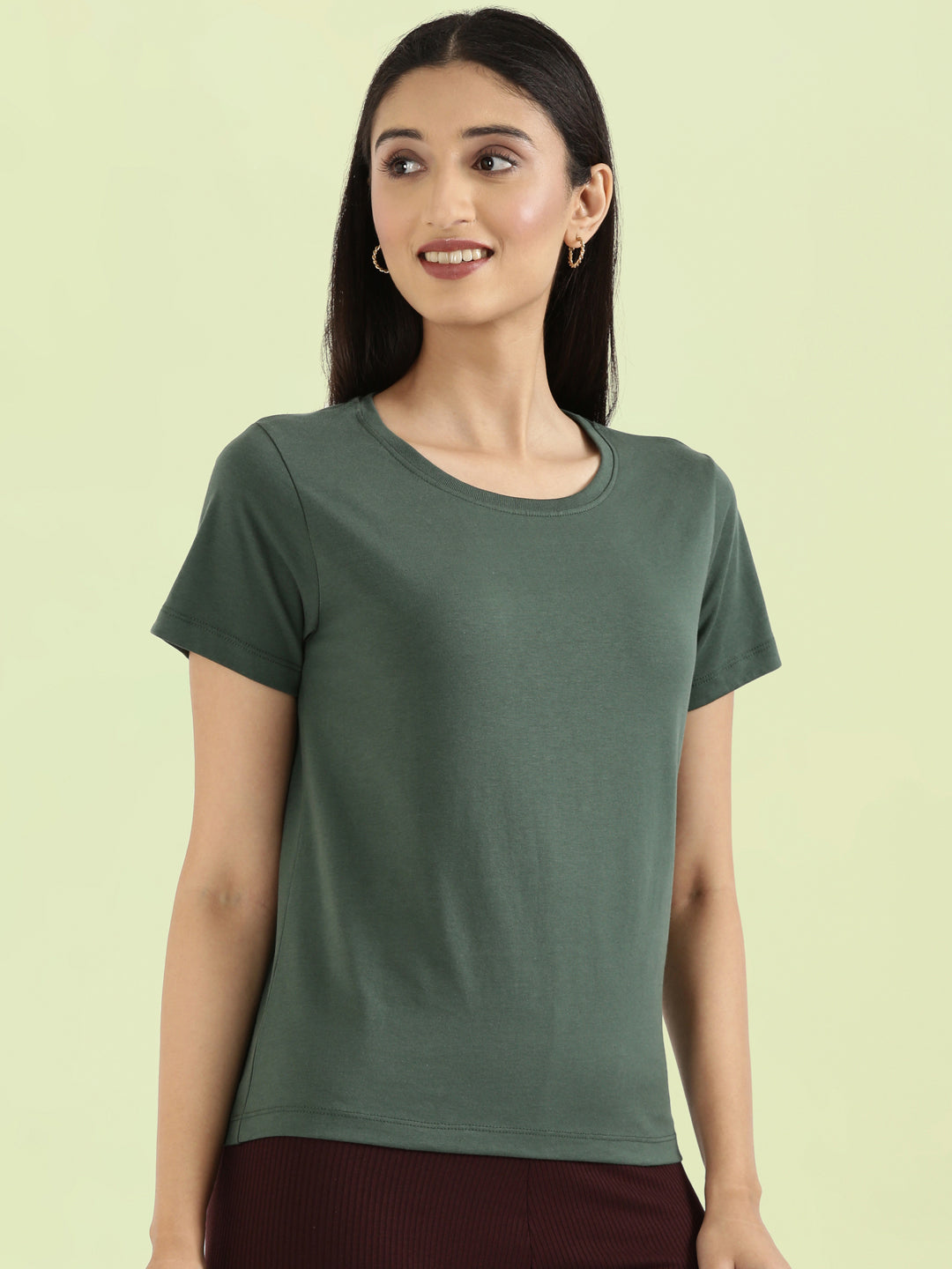 Cotton Jersey Crew Neck Slim Fit T-Shirt