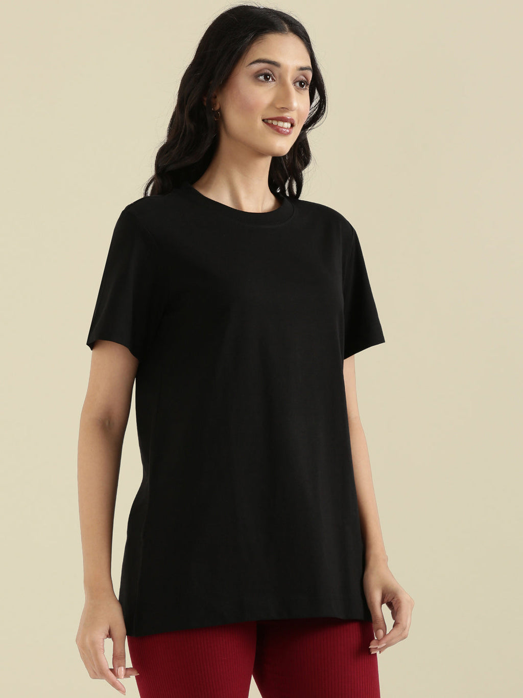 Cotton Jersey Crew Neck Regular Long T-Shirt