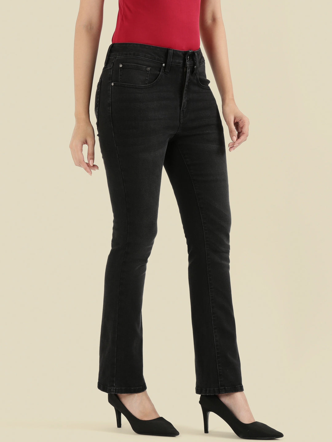 Black Denim Boot Cut Jeans