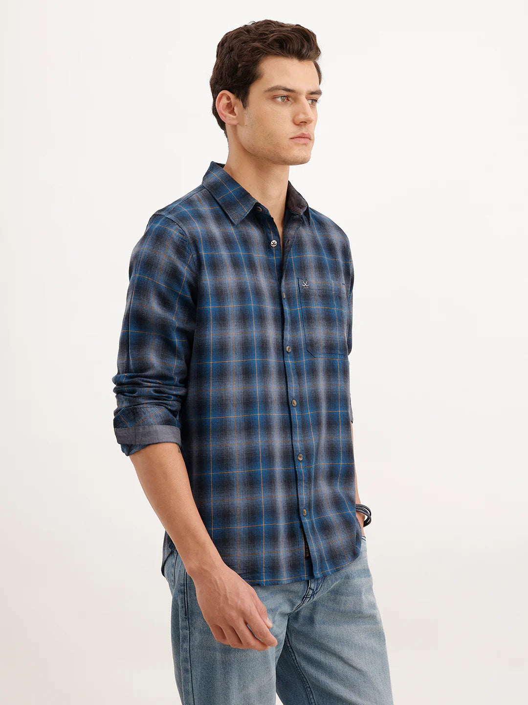 Blue Charcoal Checked Shirt