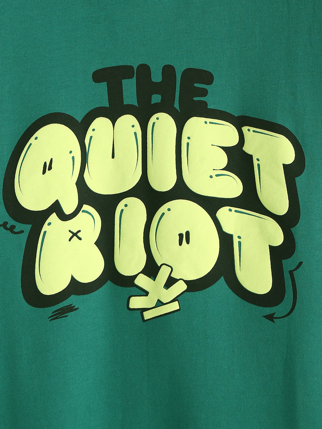 Puff Print Oversized Fit T-Shirt | Green
