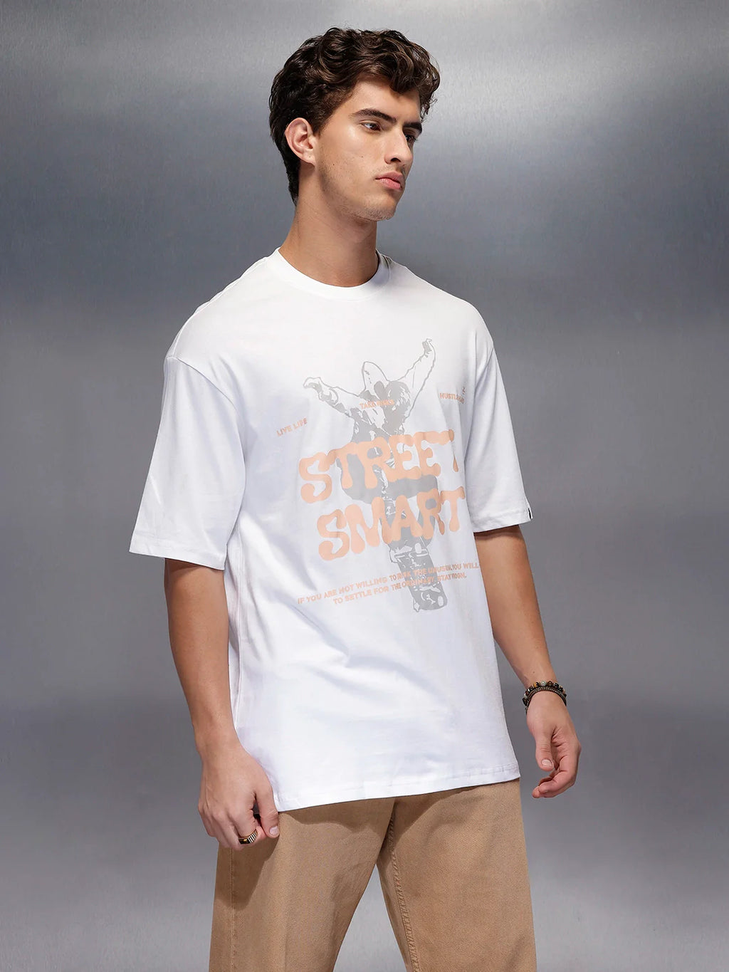 Classic Placement Printed T-Shirt   |  White