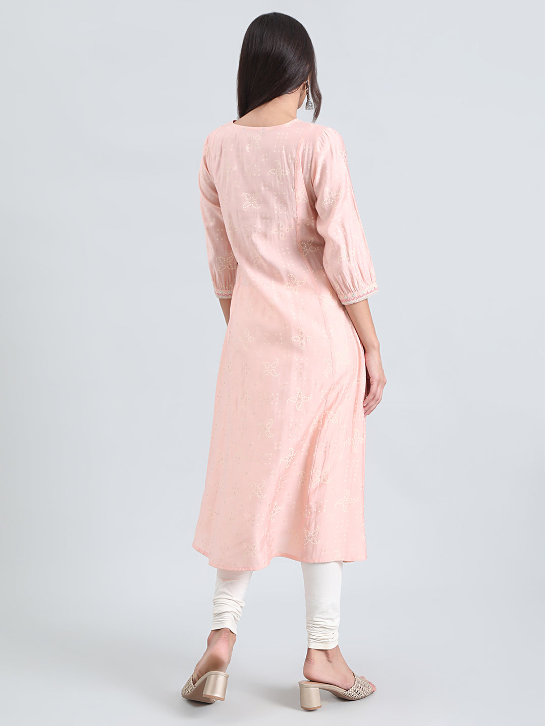 Viscose Bandhani Embriodery A-Line Kurta